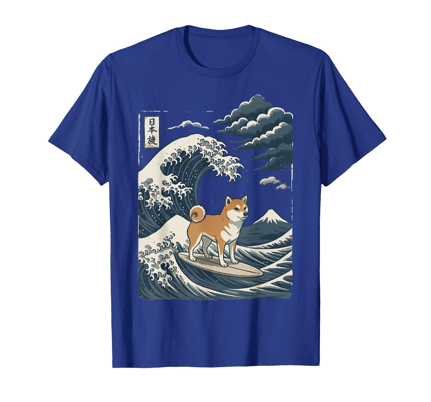 Shiba Inu Surfing Japanese Wave T-Shirt