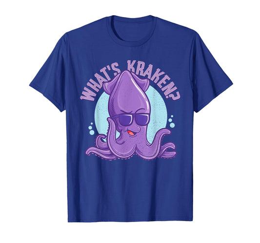 Funny Hipster Cryptids Sea Monster Octopus What's Kraken T-Shirt