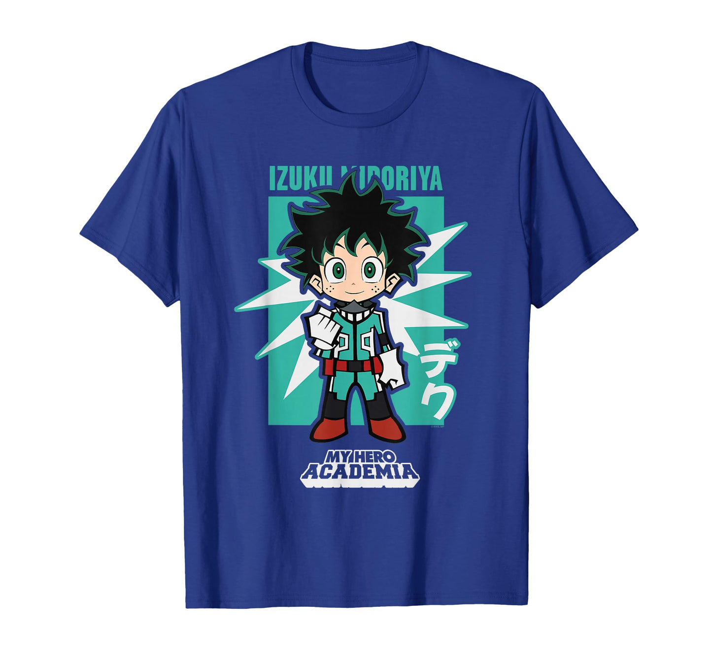 My Hero Academia Chibi Deku Kanji and Starburst Anime T-Shirt