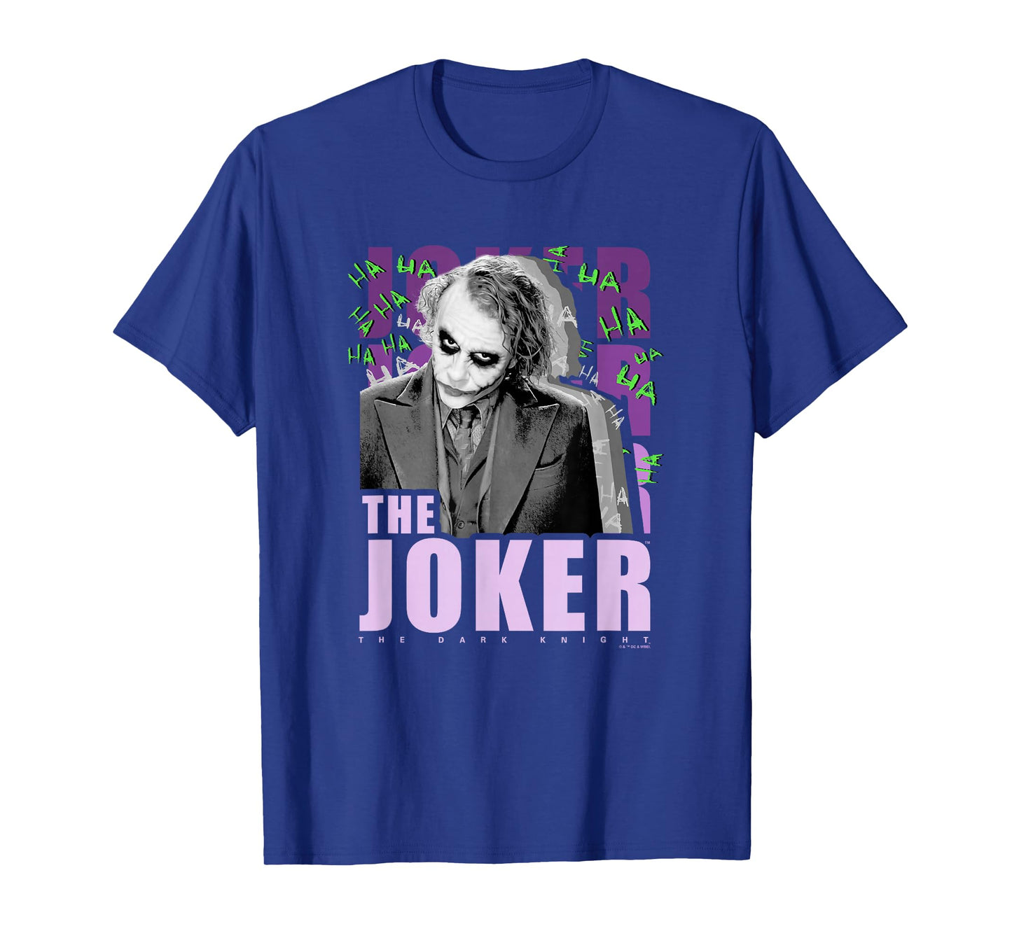 The Dark Knight The Joker Purple Ha Ha Distressed Poster T-Shirt