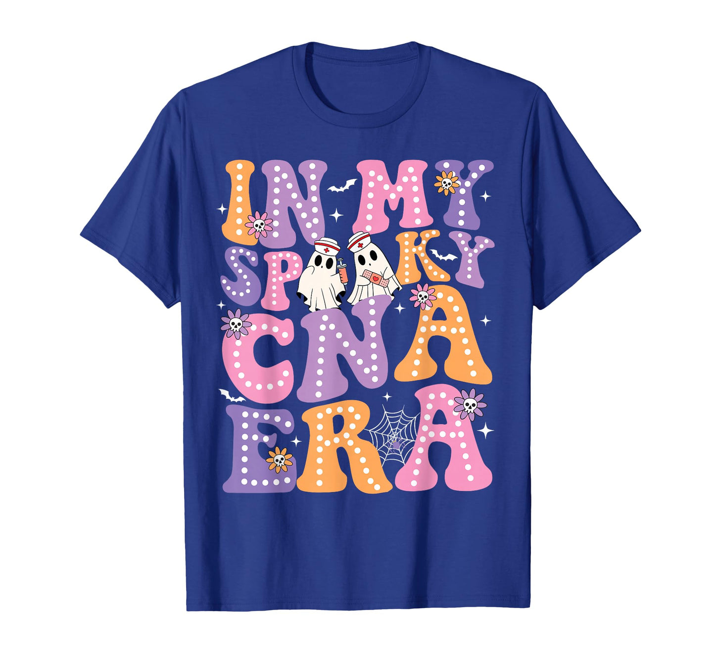 Groovy In My Spooky CNA Era Ghost Nurse Halloween Nursing T-Shirt