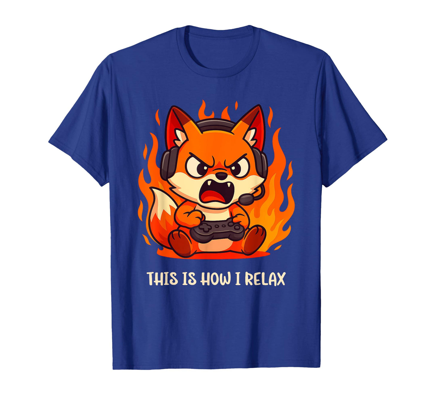 Angry Gamer Kitsune Fox This Is How I Relax Japanese Anime T-Shirt