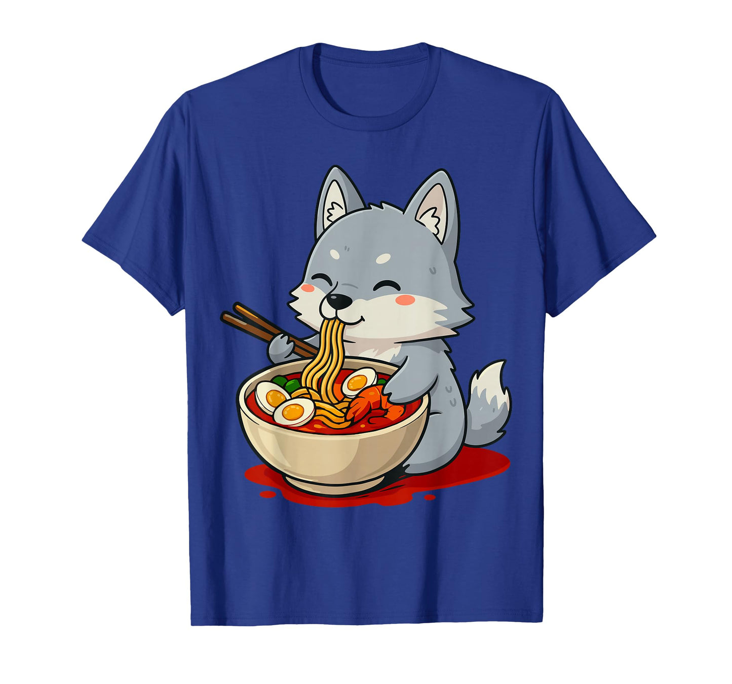 Wolf Eating Ramen Noodles T-Shirt