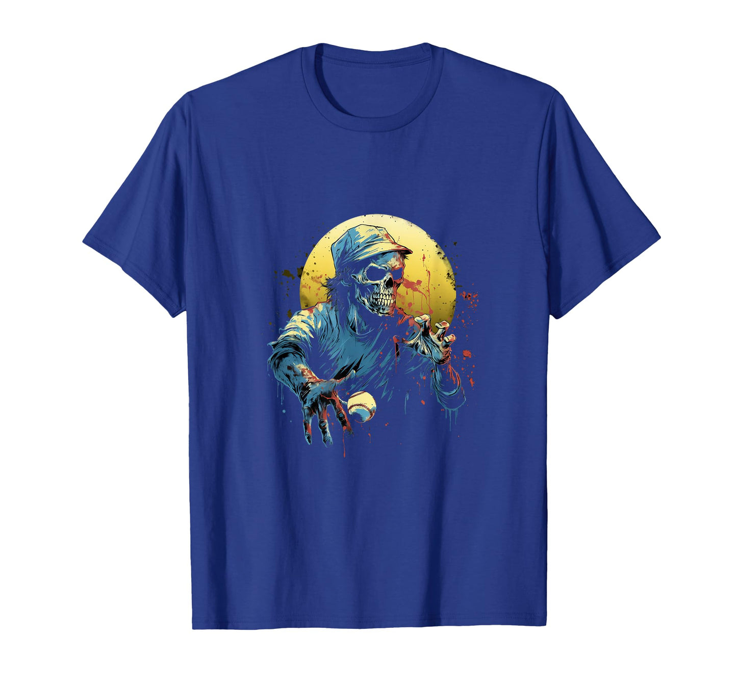 Zombie Playing Baseball Halloween Baseball Player T-Shirt