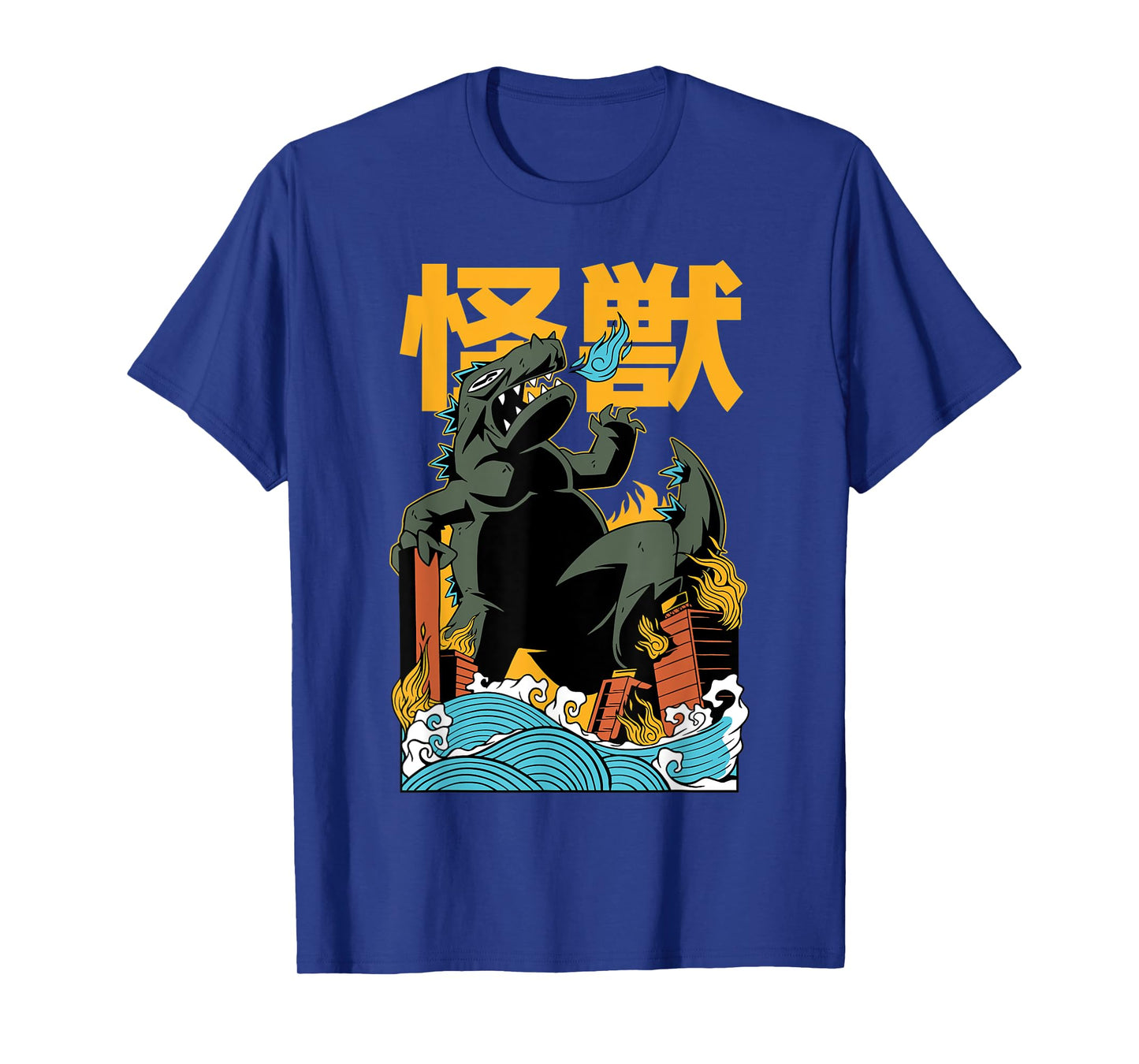 Cool Japanese Monster Attack Dino Kaiju Kanji Anime T-Shirt