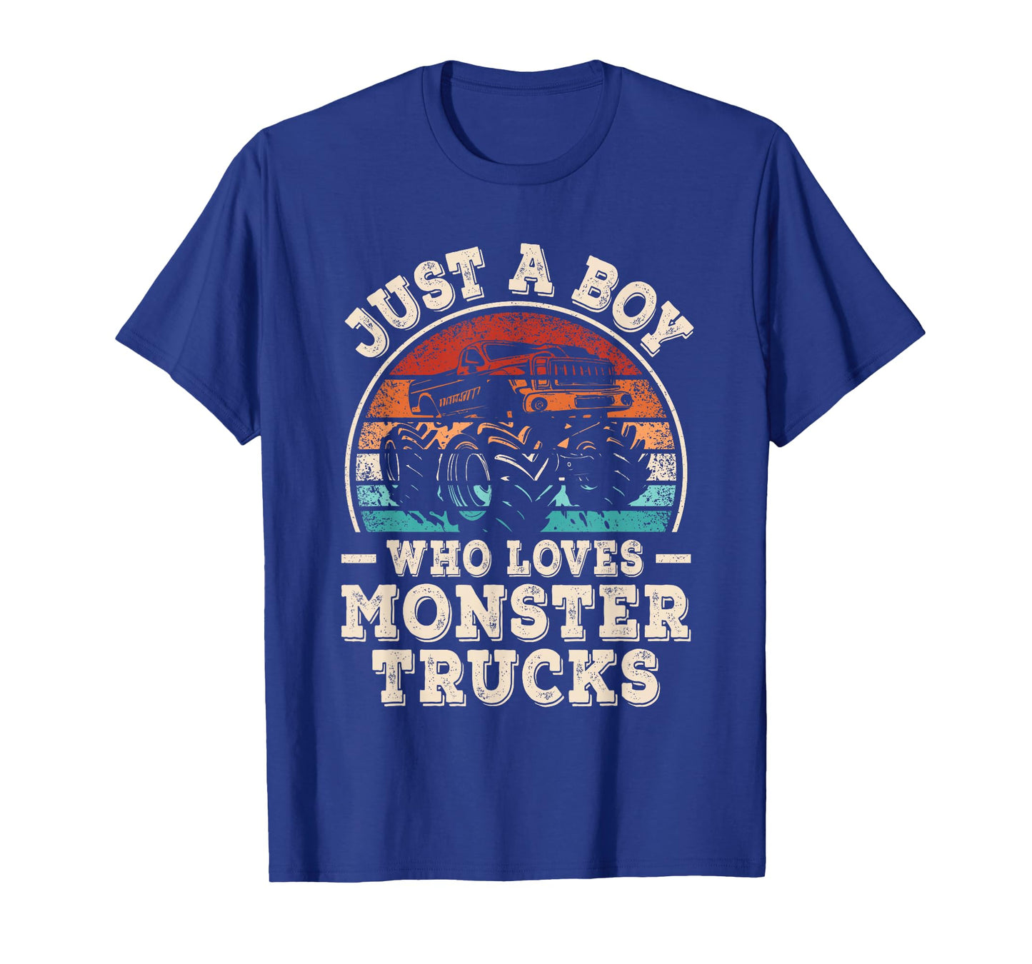 Just A Boy Who Loves Monster Trucks Funny Monster Truck Kids T-Shirt
