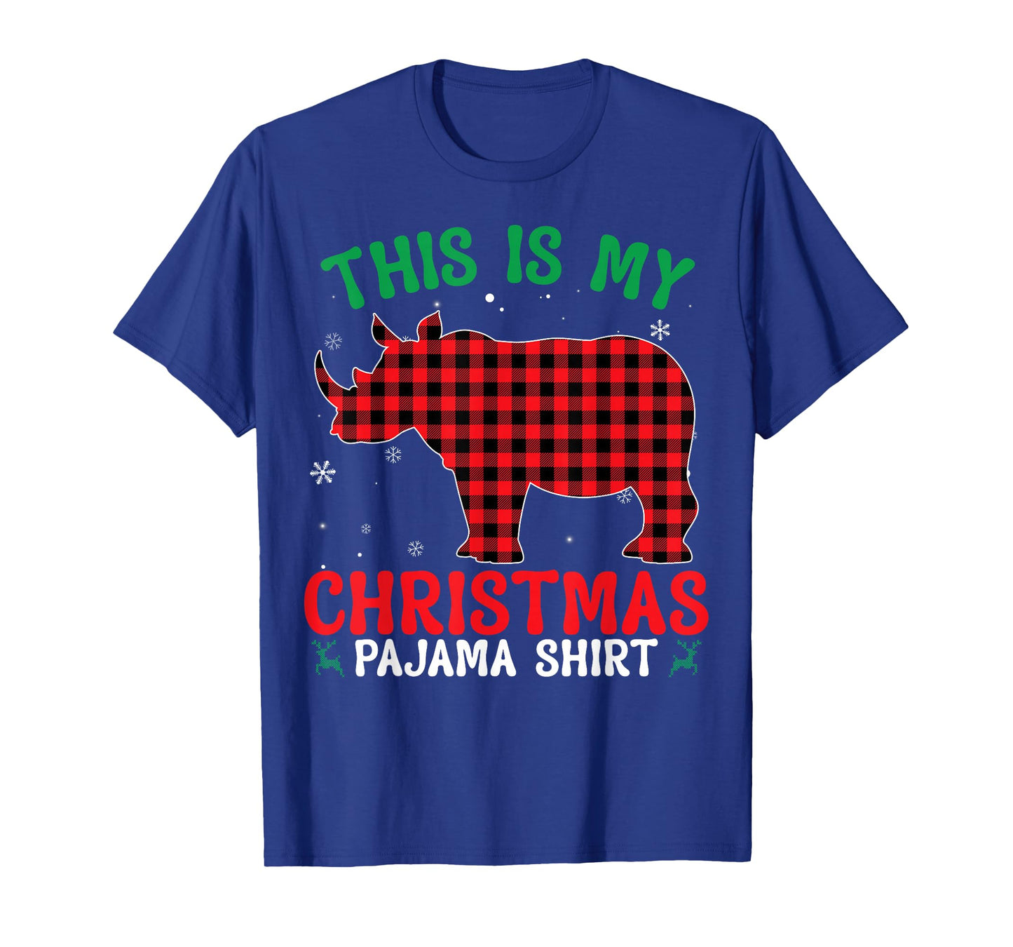 Funny Rhino Christmas PJ Pajama Men Women PJ for Family T-Shirt