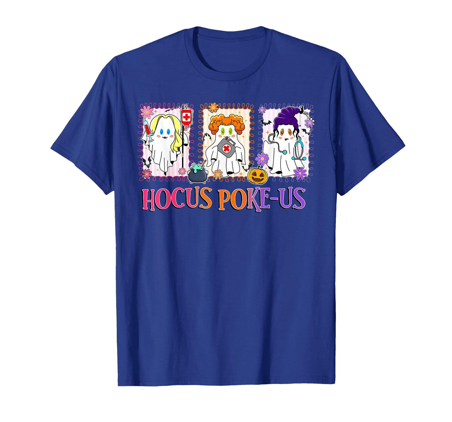 Happy Halloween Hocus Poke-Us Cute Ghost Nurse Spooky Season T-Shirt