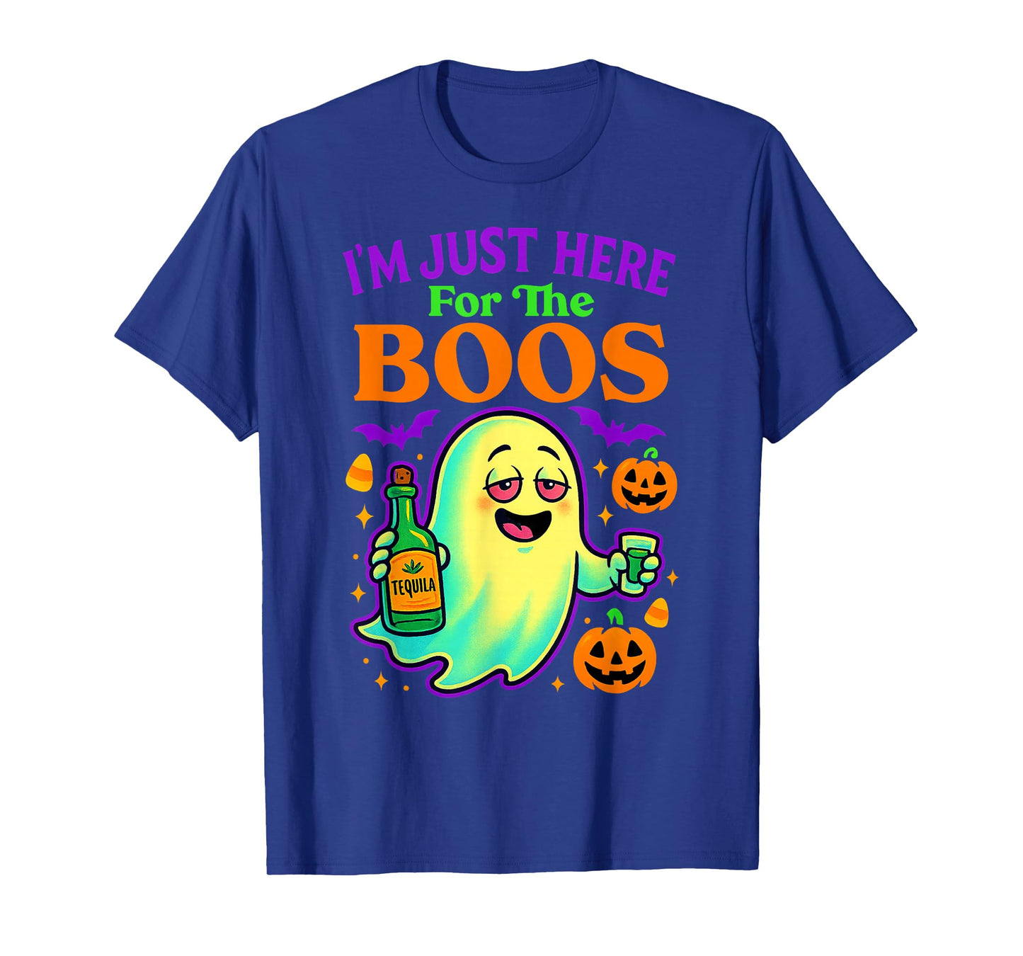 I’m Just Here for The Boos Funny Halloween Ghost Tequila T-Shirt