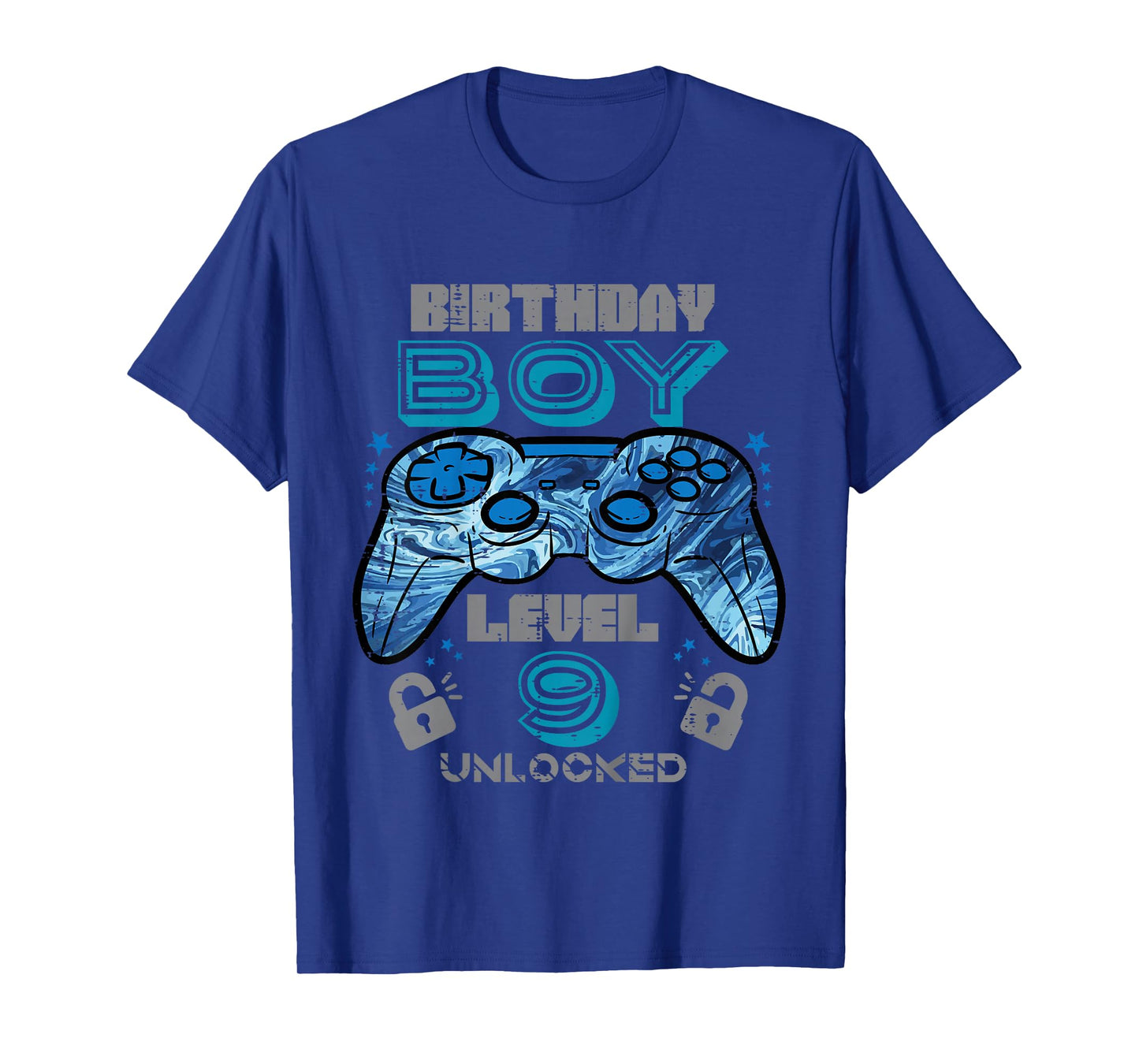 Kids 9th Birthday Gamer Level 9 Unlocked Video Gaming Bday Boys T-Shirt