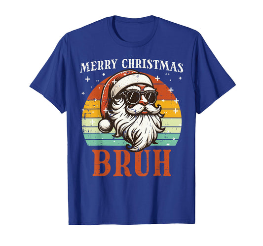 Merry Christmas Bruh Santa Retro Xmas Meme Men Women Kids T-Shirt