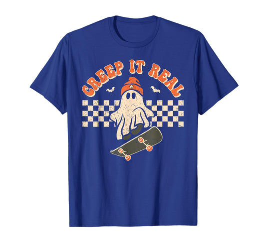Retro Halloween Creep it Real Vintage Cute Ghost Halloween T-Shirt