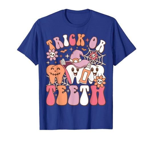 Trick Or Teeth Funny Dental Spooky Halloween Costume Dentist T-Shirt