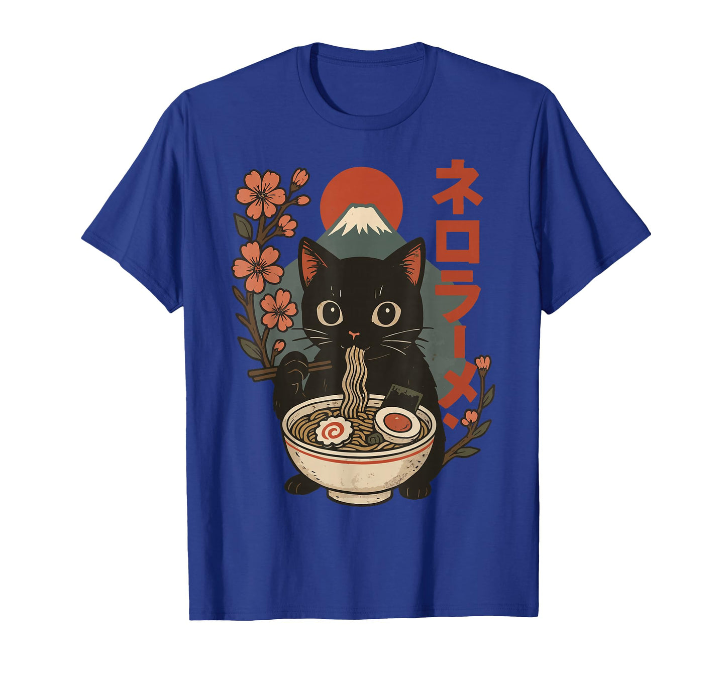 Cat Eating Ramen Kitten Anime Japan T-Shirt