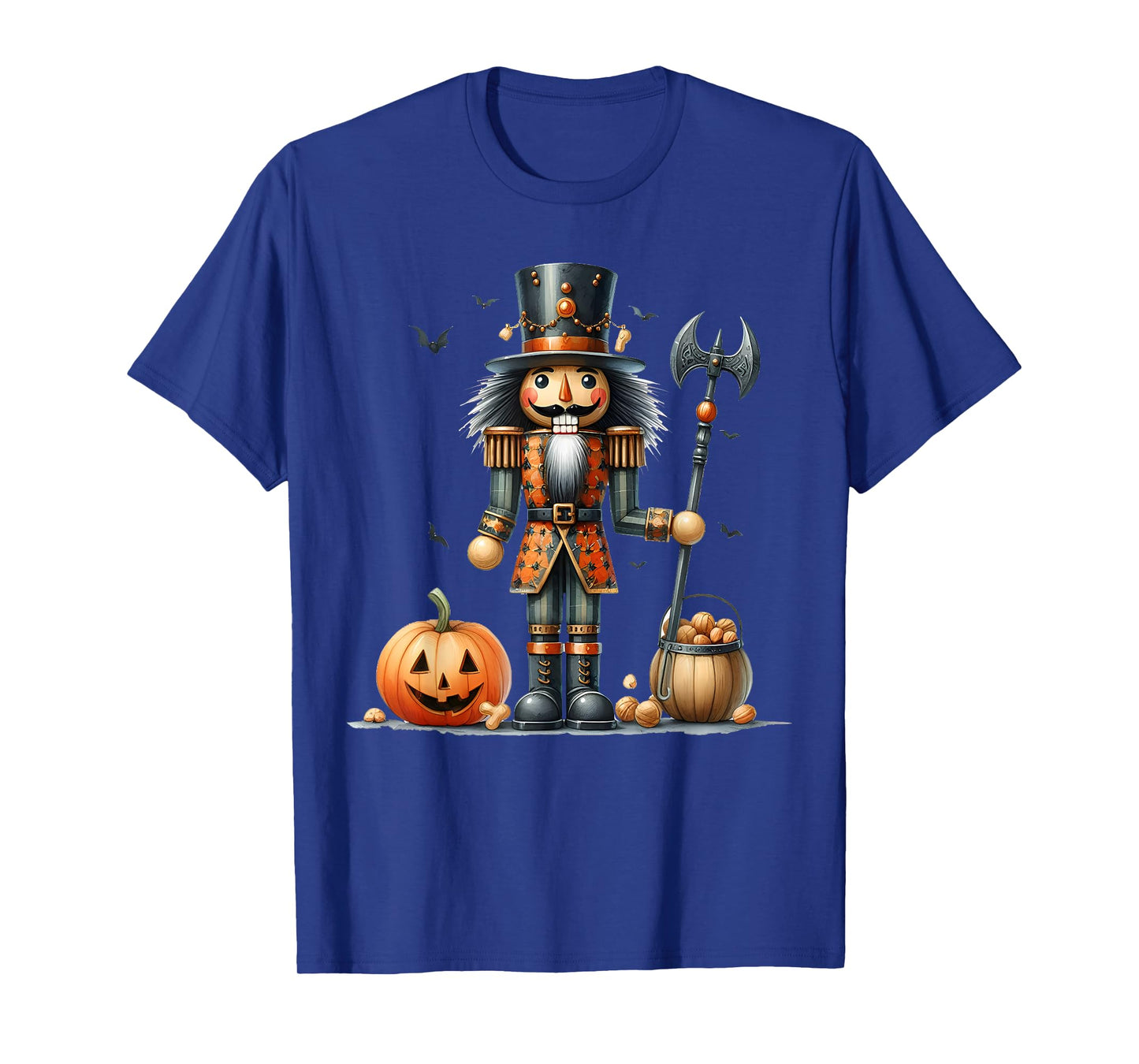 Retro Funny Nutcracker And Pumkins Hallothanksmas Halloween T-Shirt