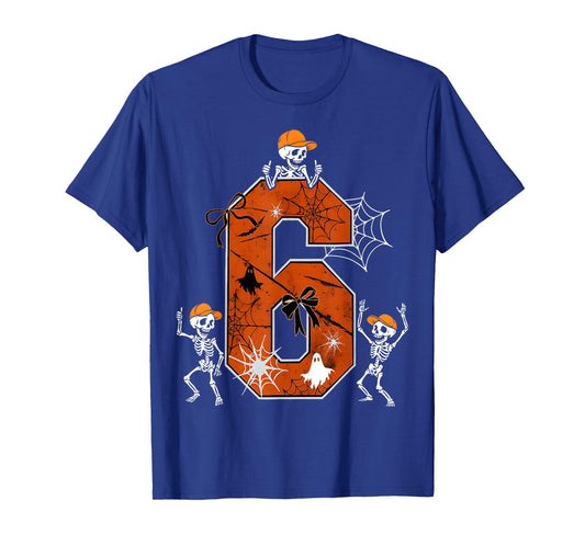 HUGvyn Six Seven Meme 6 7 Halloween Costume Dancing Skeleton T-Shirt