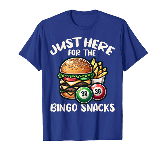 Funny Bingo Game Just Here For The Bingo Snacks Design T-Shirt