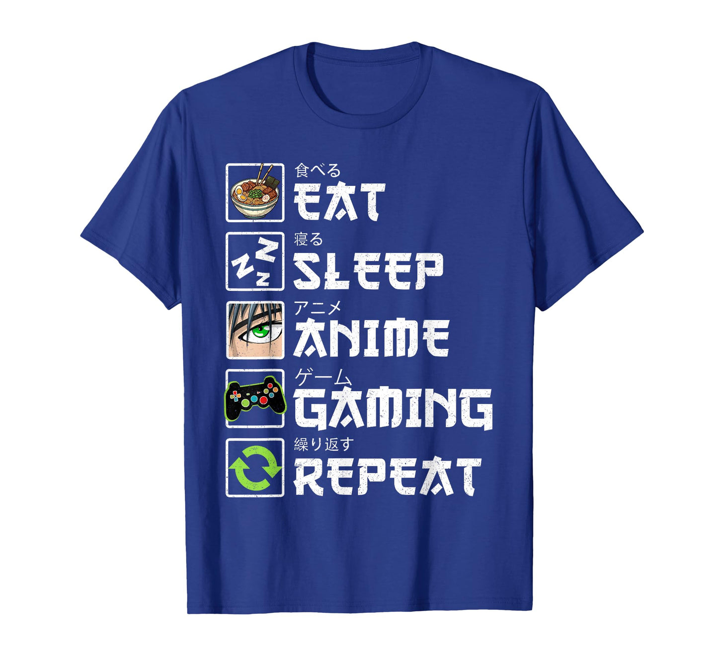 Eat Sleep Anime Gaming Repeat Funny Kawaii Anime Video Gamer T-Shirt