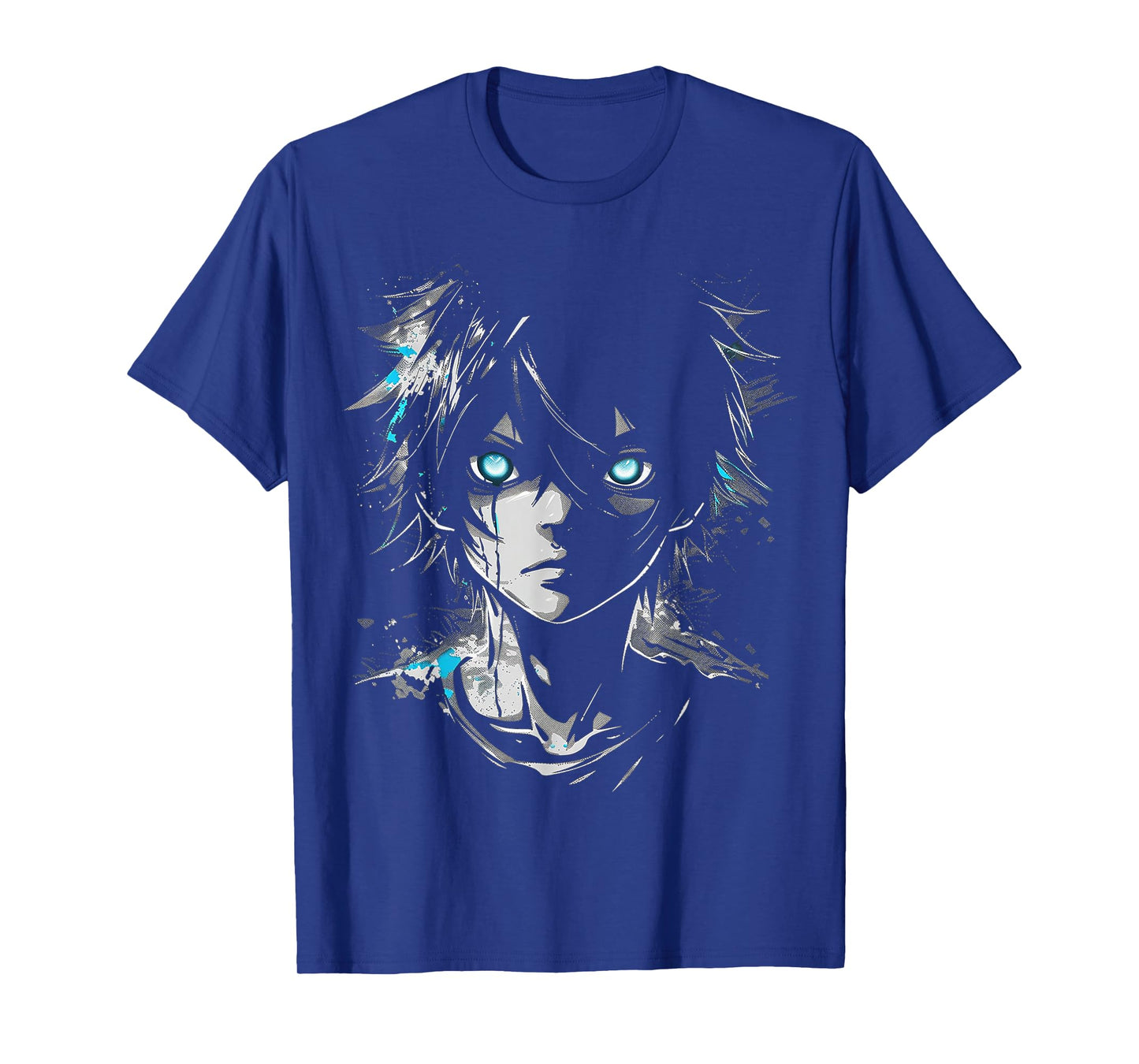Anime Manga Motif Blue-Eyes Illustration Anime T-Shirt