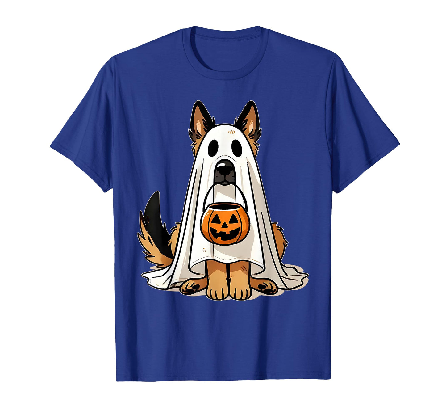 German Shepherd Dog Ghost Pumpkin Jack O Lantern Halloween T-Shirt