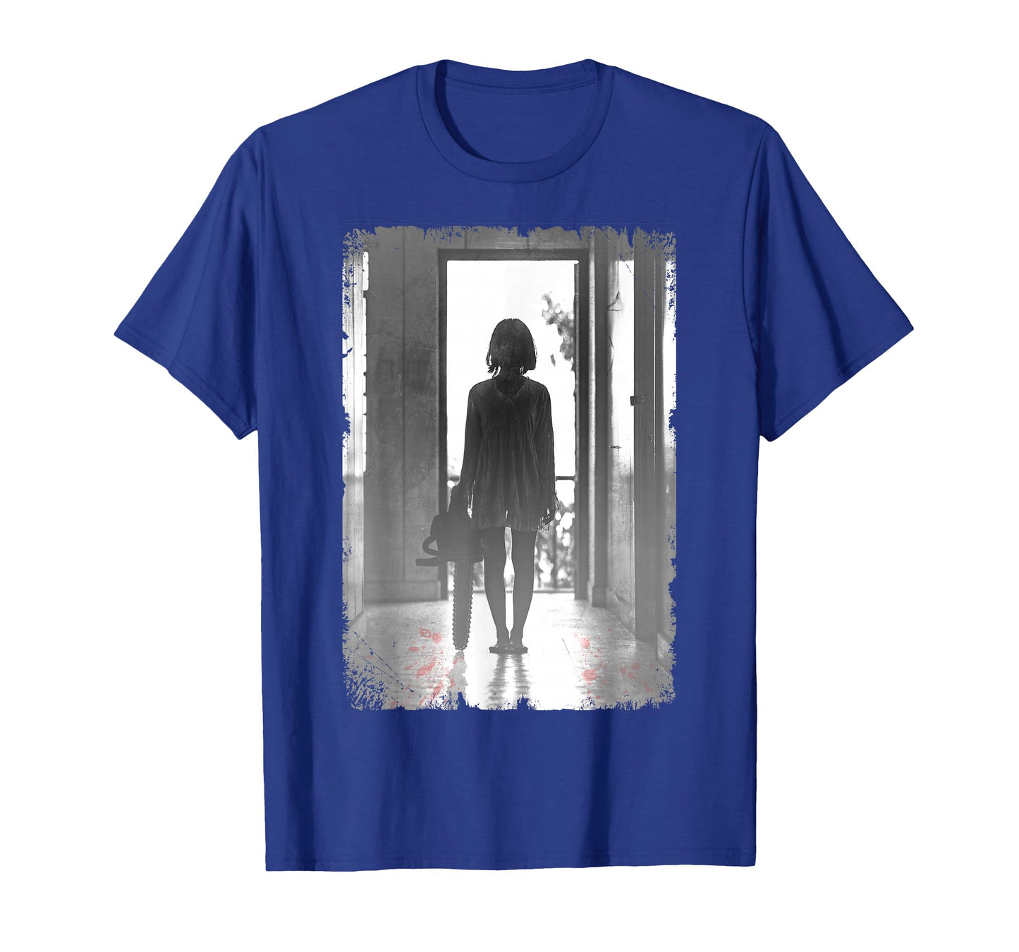 Creepy Chainsaw Girl Horror Dark Art T-Shirt