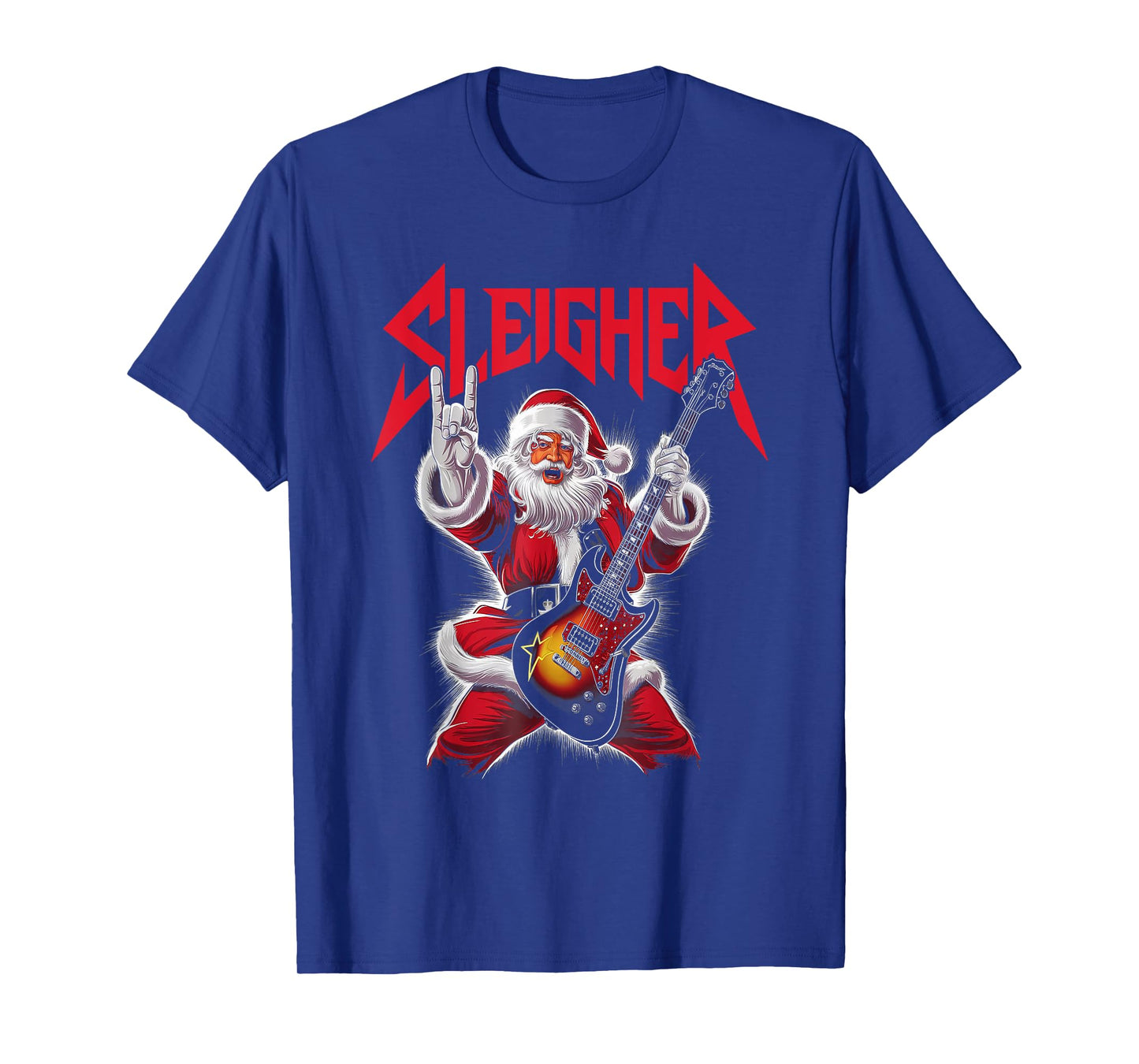 Christmas Sleigher Santa Rock Xmas Rocker Men Women Kids Boy T-Shirt