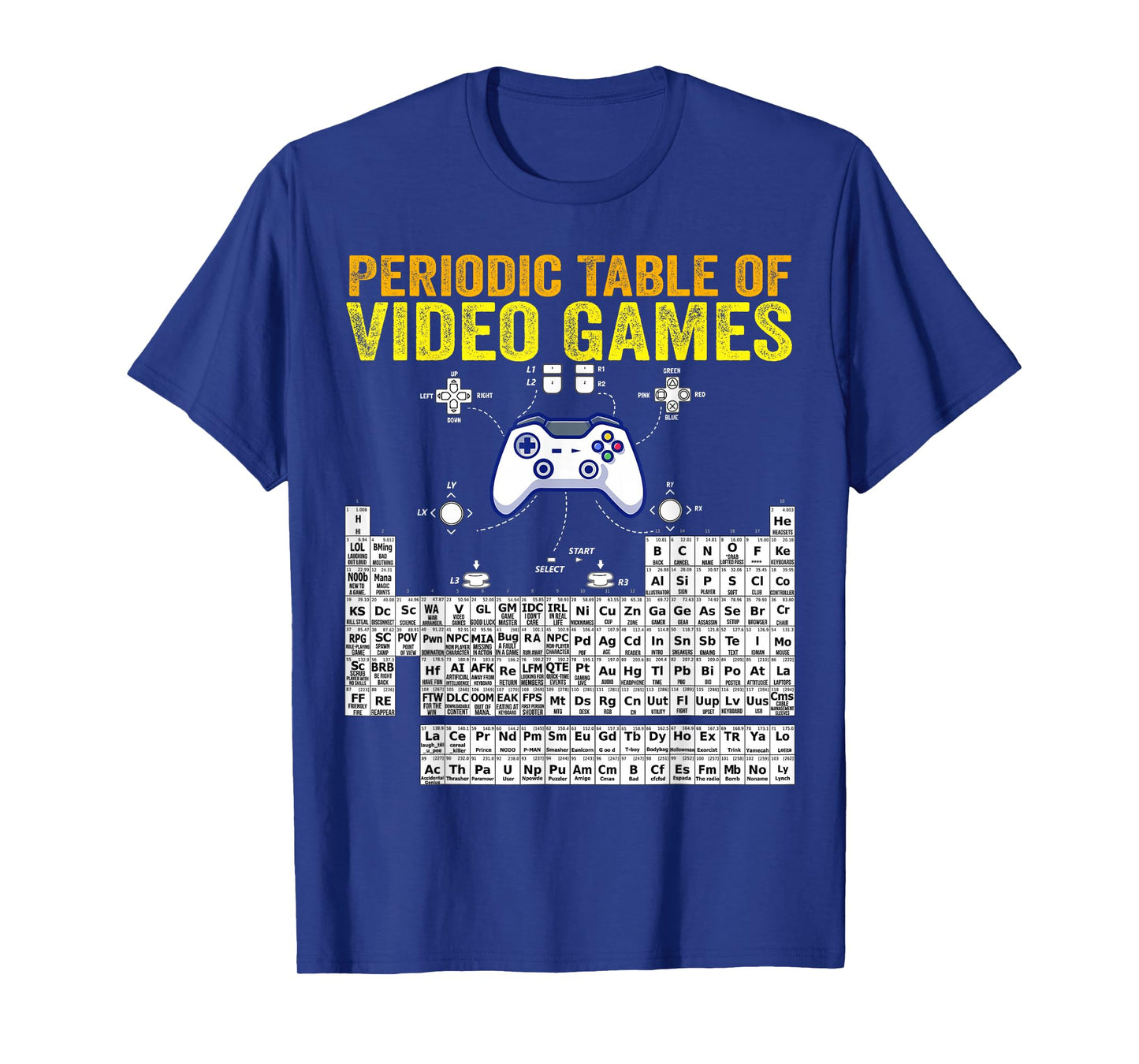 Periodic Table of Video Games Cool gamers Elements Graphic T-Shirt
