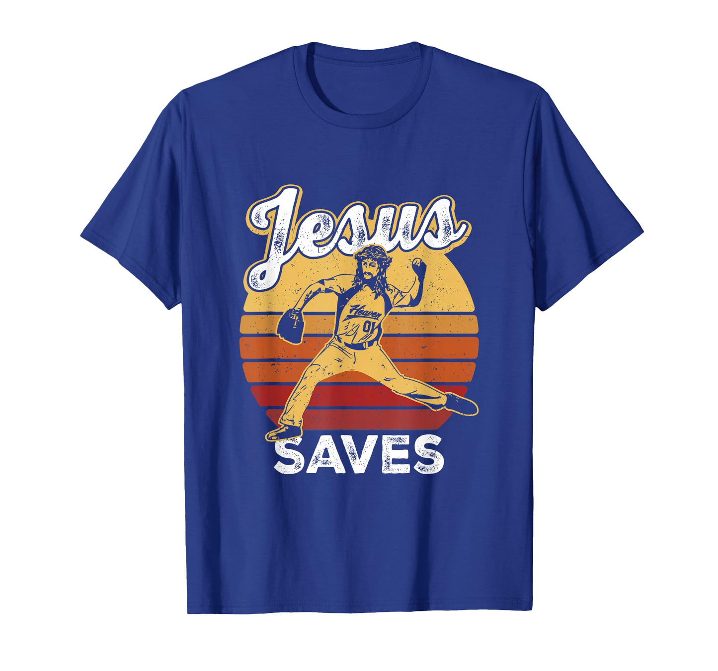 Retro Jesus a Saves Baseball Pitcher Fan Christian T-Shirt