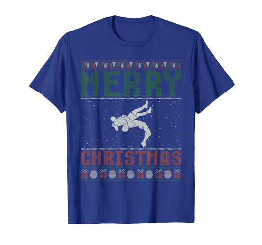 Wrestling Design Ugly Christmas Sweater Family Matching T-Shirt