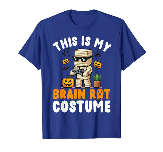Brain Rot Halloween Costumes Kids Teen Boys Brainrot Gamer T-Shirt