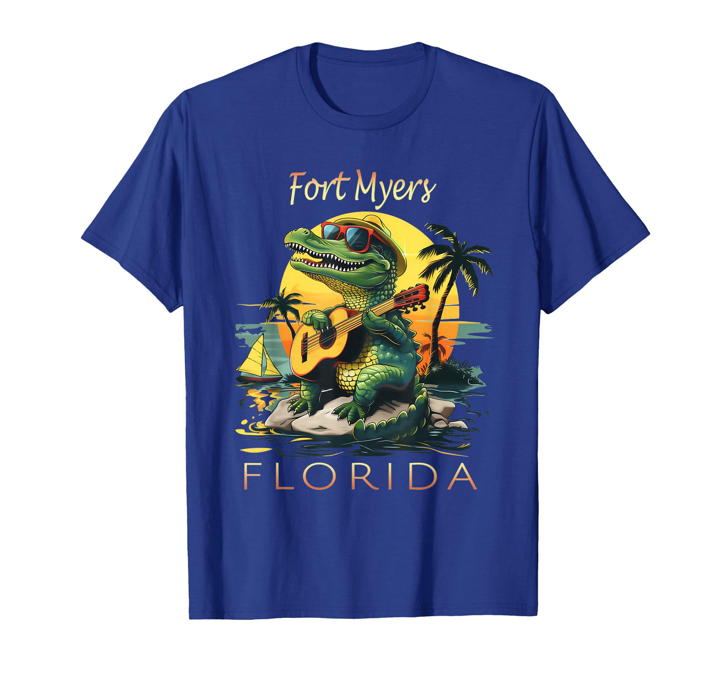 Fort Myers Florida Vacation Cute Alligator Sunset Souvenir T-Shirt