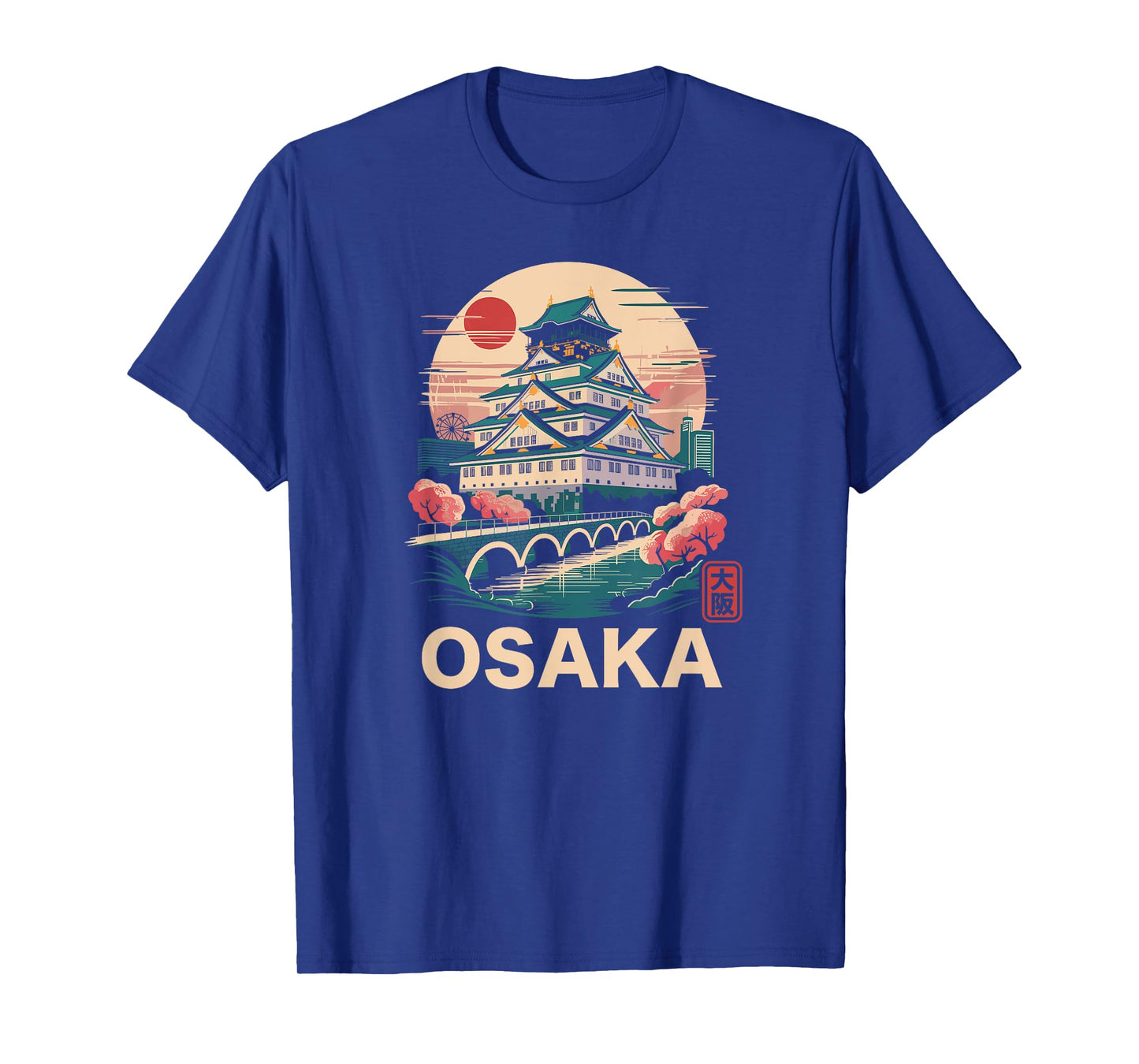 Osaka Japan Castle Travel Art Vintage Osaka Kanji Souvenir T-Shirt