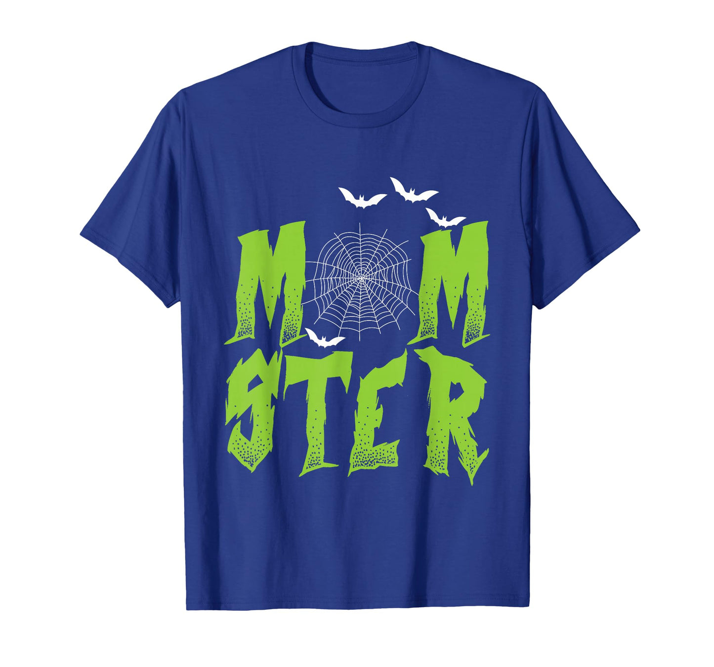 Halloween MOMster Bats Spider Web Mum Monster Mother Women T-Shirt