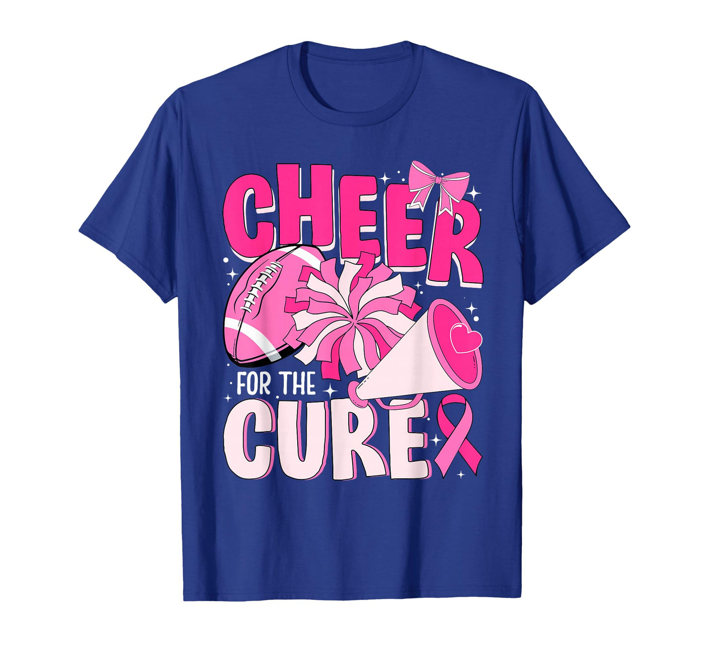 Cheer For The Cure Pink Ribbon Football Tee T-Shirt