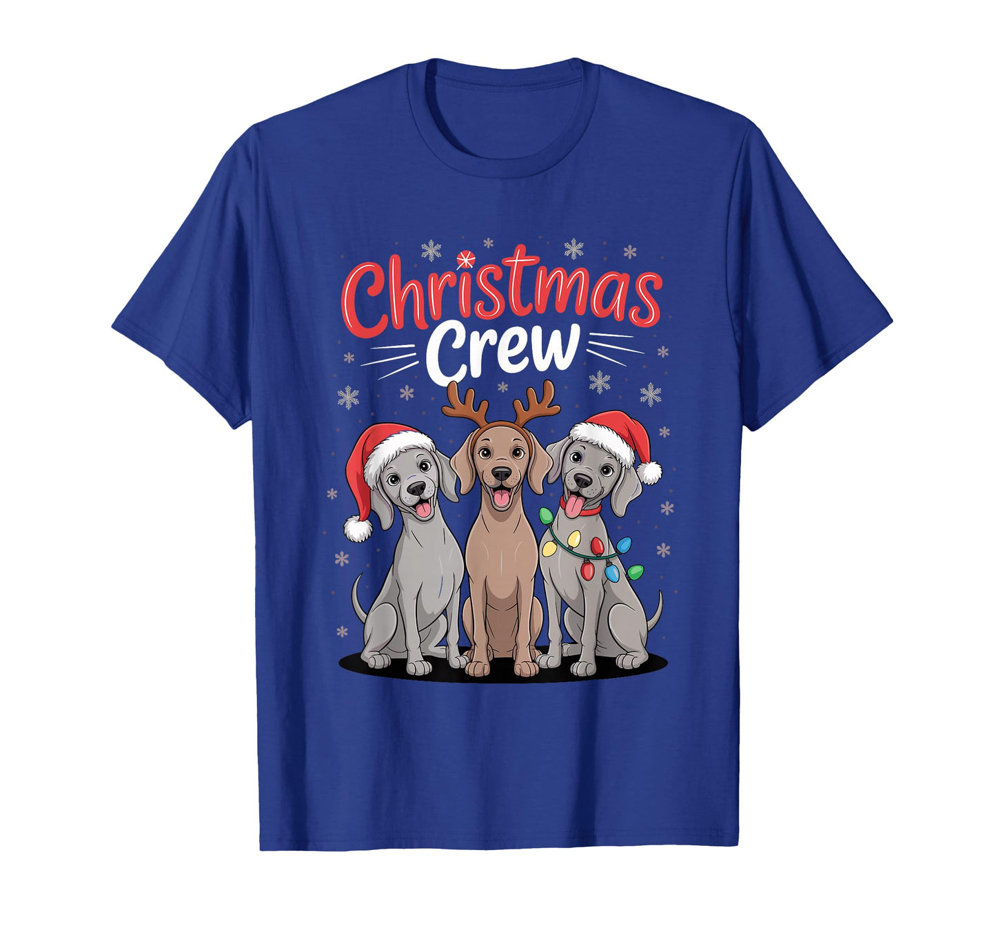 Christmas Crew Xmas Puppy Dog Funny Christmas Weimaraner T-Shirt