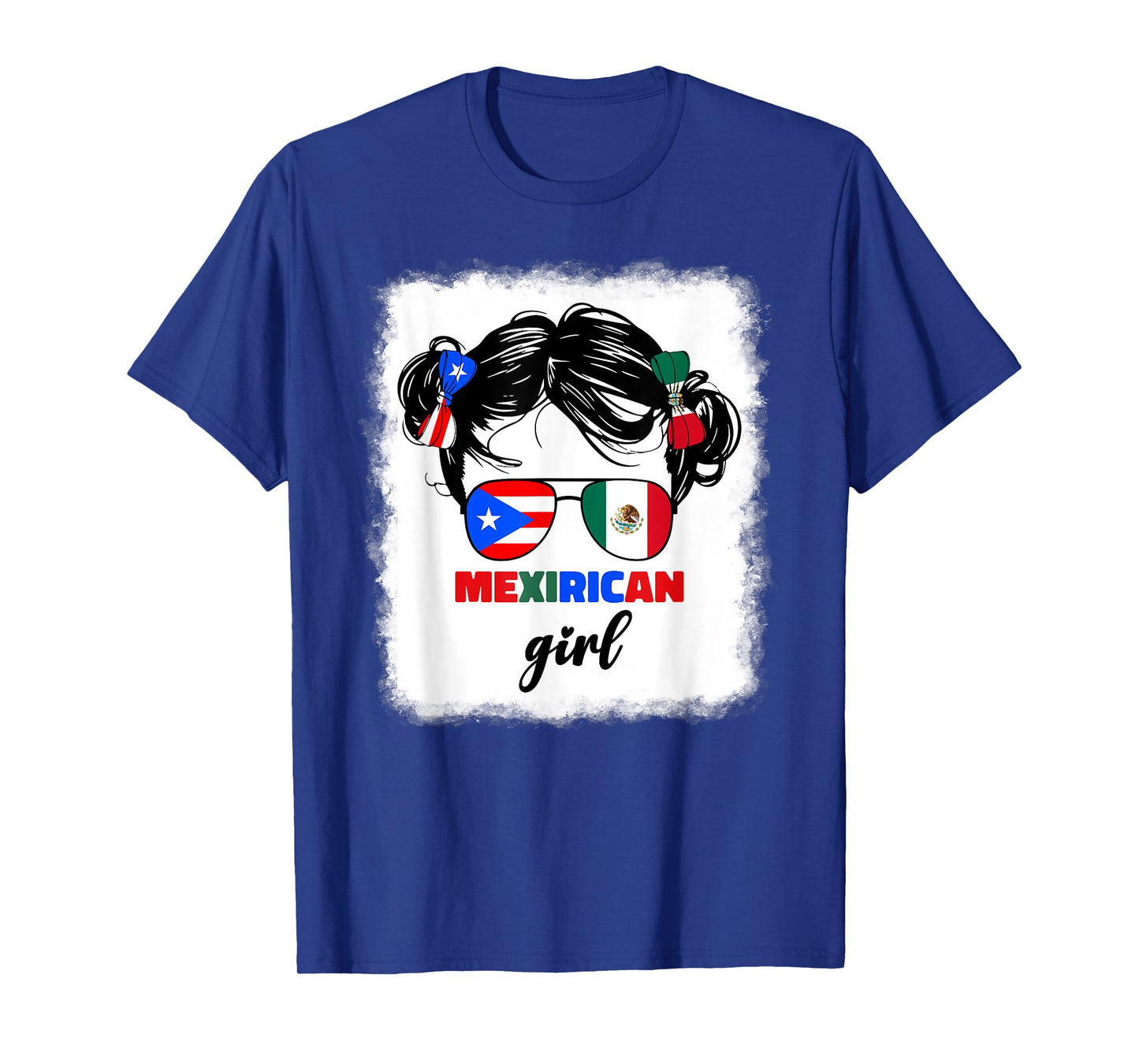 Mexirican Girl Kids Half Mexican And Puerto Rican Rico Flag T-Shirt
