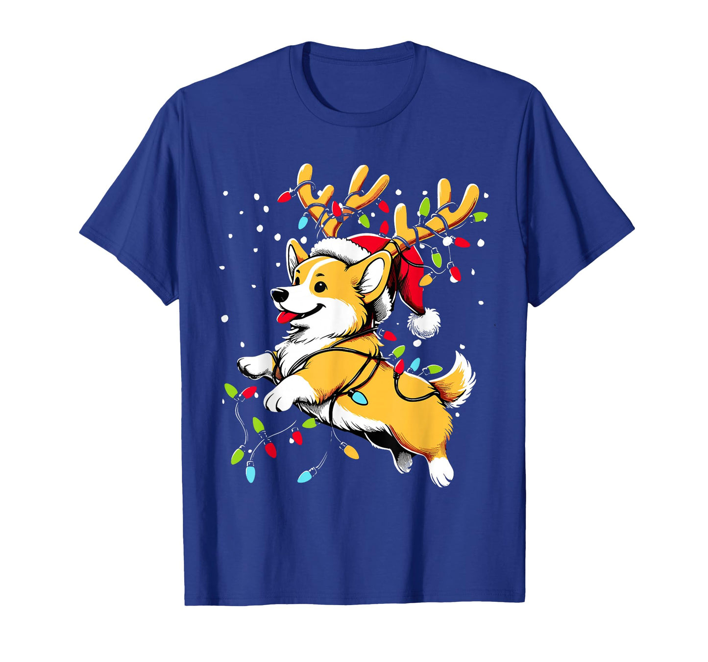 Corgi Santa Christmas Tree Lights, Funny Ugly Pajamas Women T-Shirt