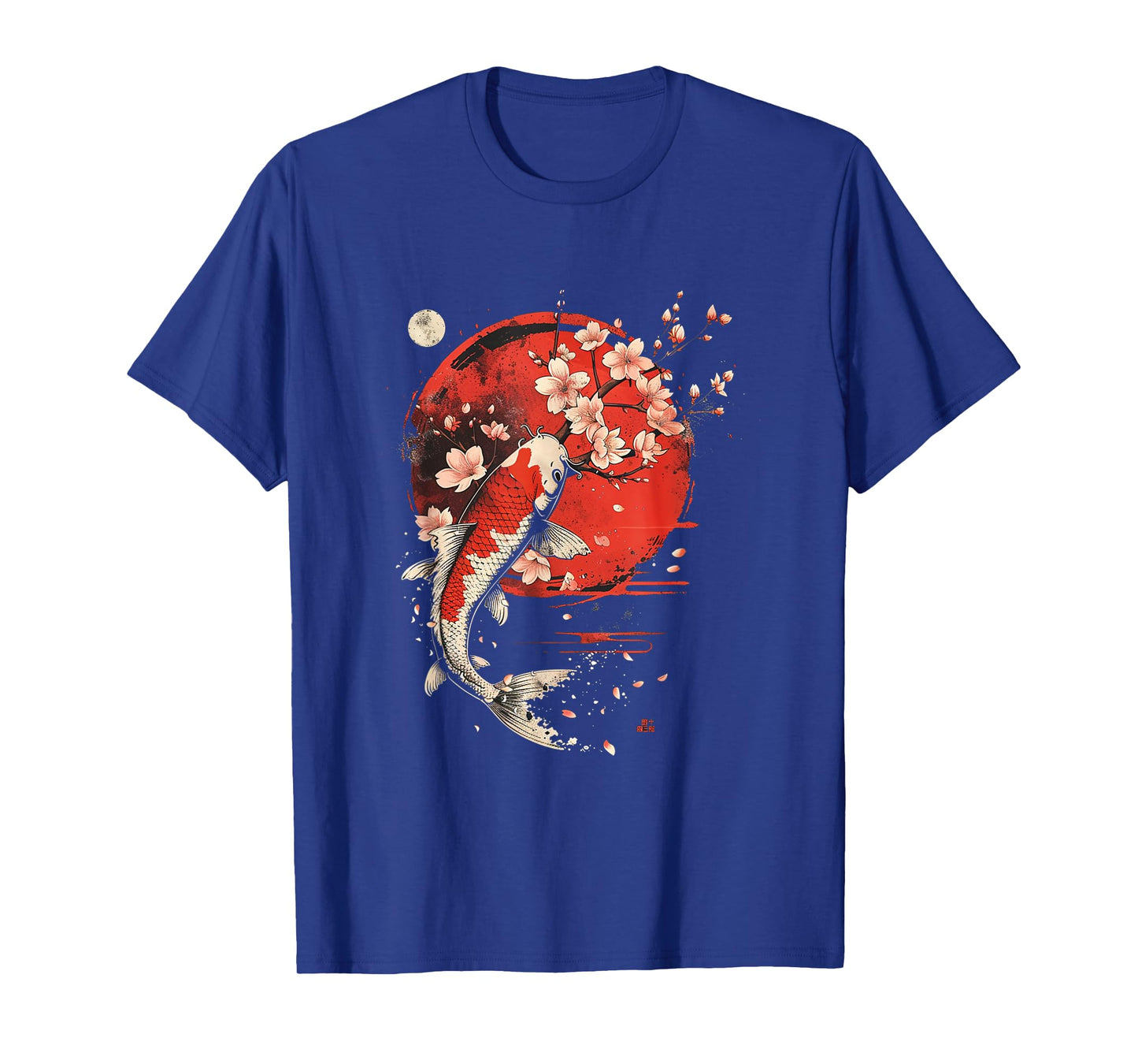 Cherry Blossom Koi Carp Fish Japanese Sakura Graphic Art T-Shirt