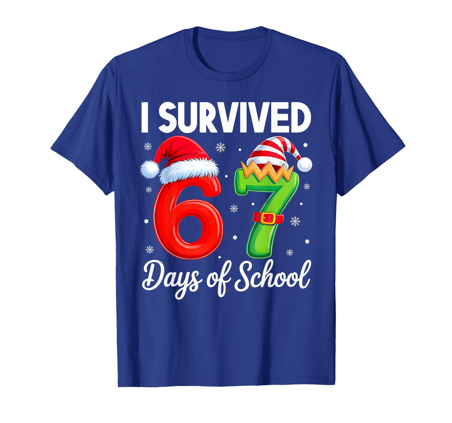 I Survived 67 Days of School Six Seven 6 7 Meme Christmas T-Shirt
