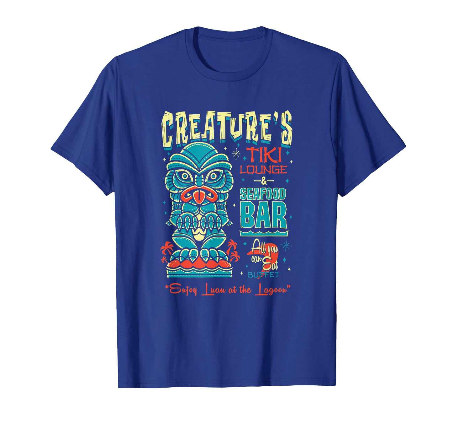 Creature Tiki Lounge Lagoon - Retro Hawaii Surf Vacation T-Shirt