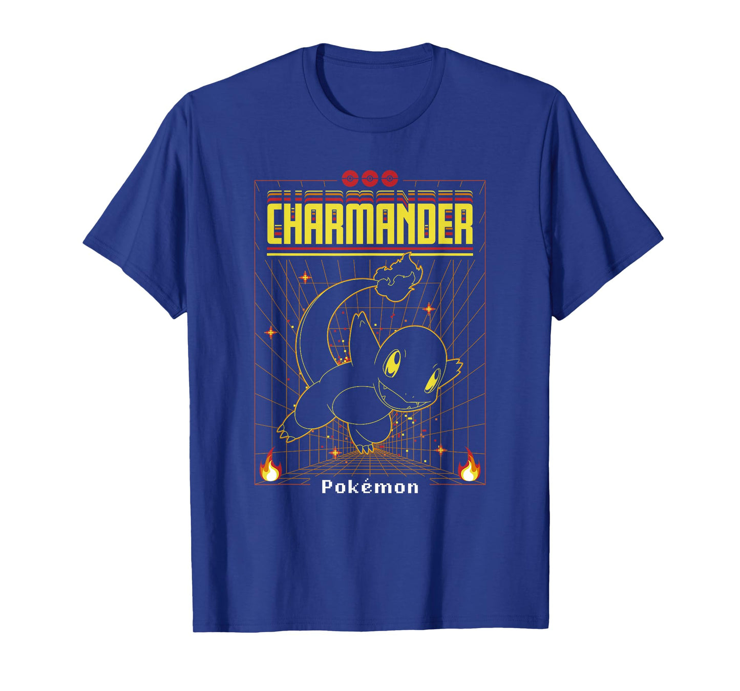 Pokémon Charmander 3D Grid Schematic T-Shirt