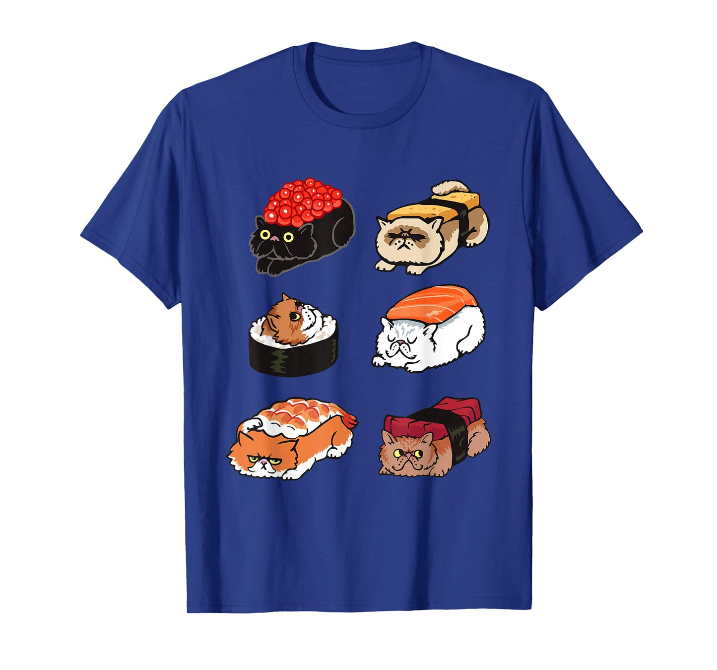 Sushi Persian Cat Funny T- shirt by Huebucket T-Shirt