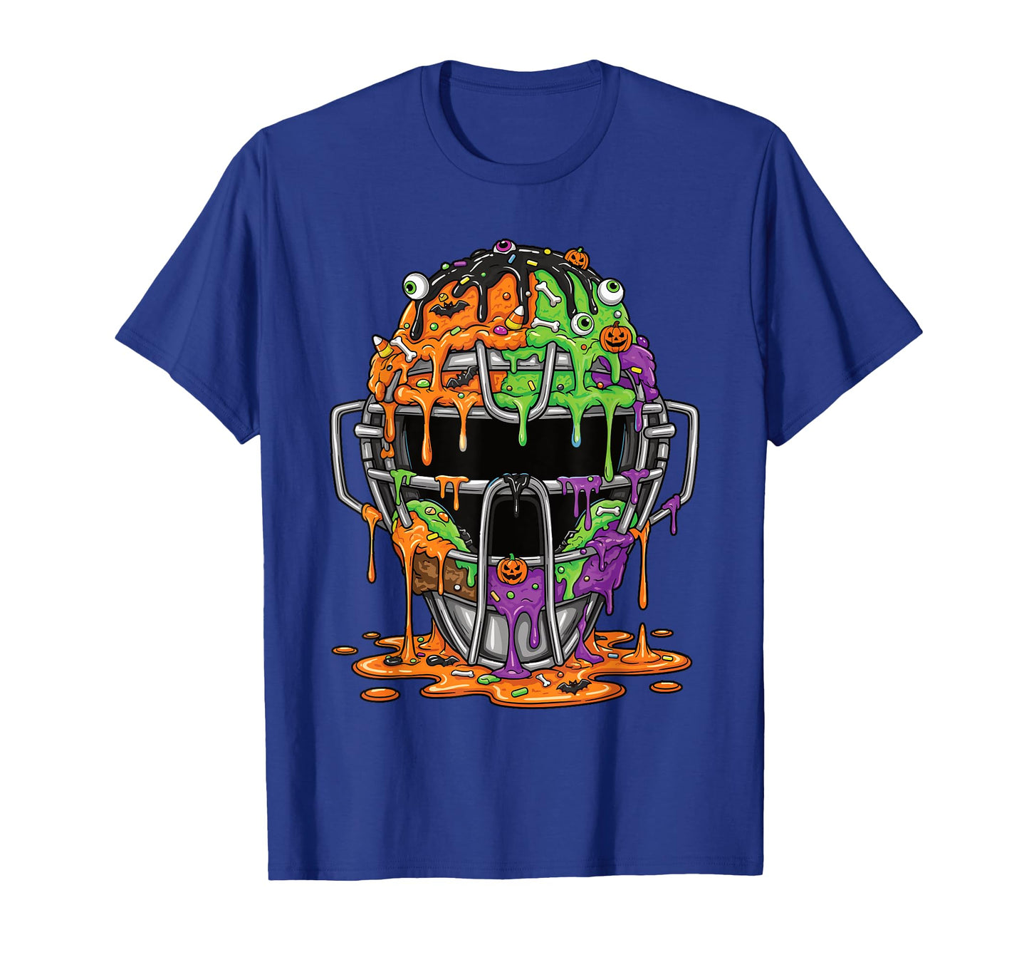 Baseball Catcher Mask Ice Cream Dripping Halloween Baseball T-Shirt