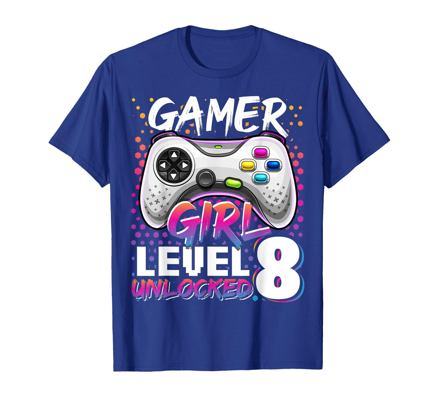 Gamer Girl Level 8 Unlocked Video Game 8th Birthday Gift T-Shirt