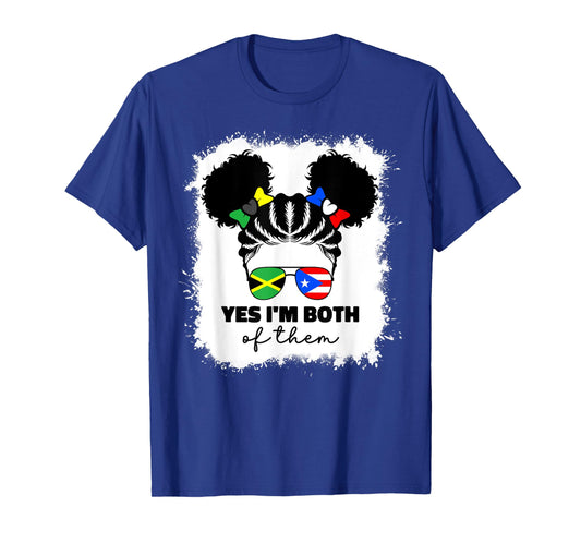 Half Jamaican And Puerto Rican Rico Jamaica Flag Kids Grils T-Shirt