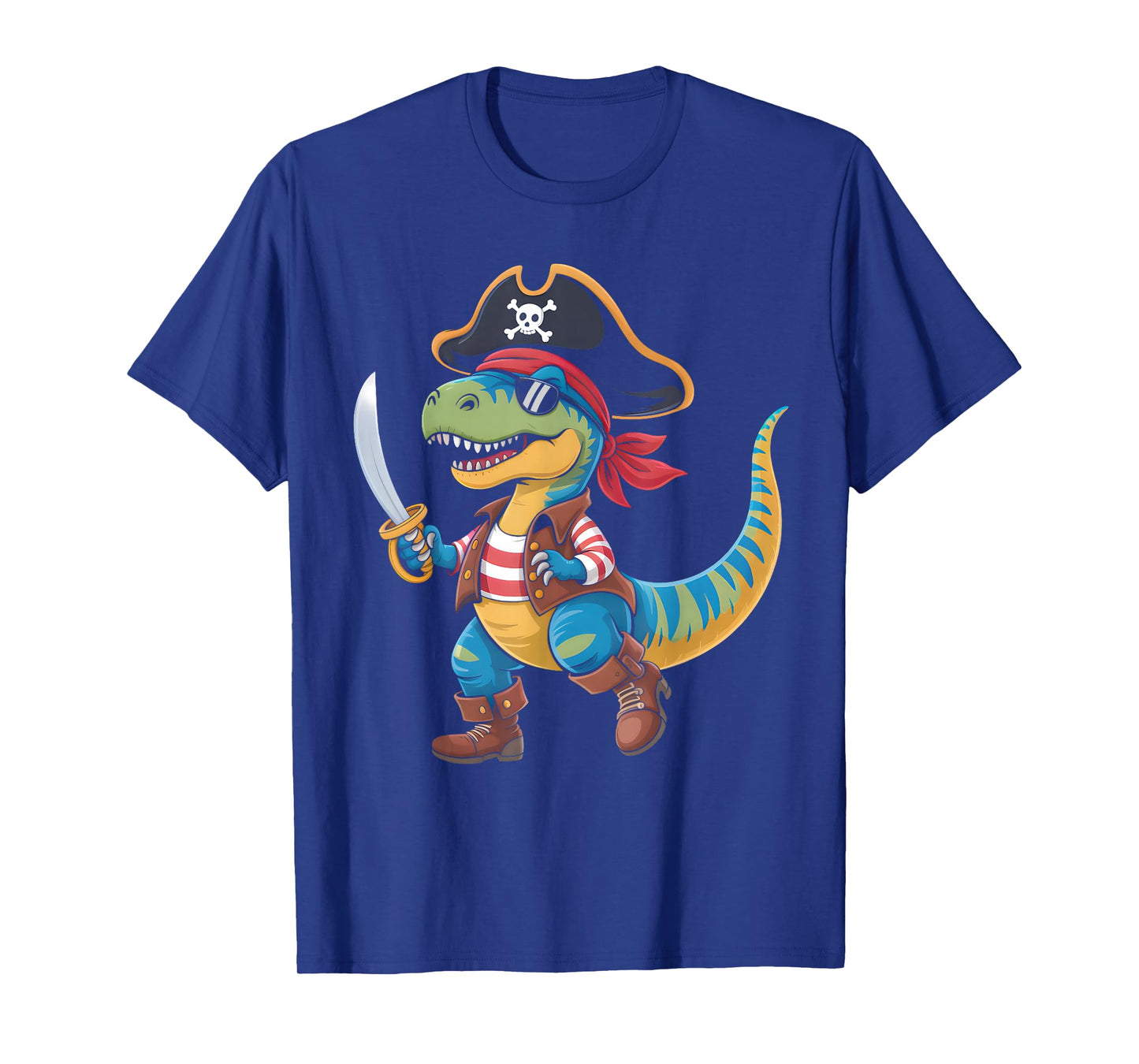 Toddler Boy Halloween Shirt Kids Funny Pirate Dinosaur T Rex T-Shirt