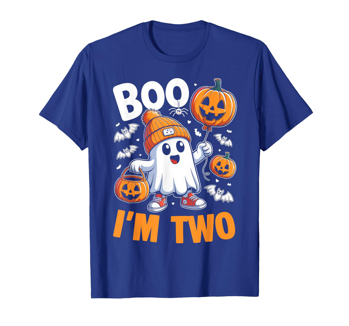 Boo I'm Two Ghost 2nd Birthday Halloween Boy Kids Groovy T-Shirt