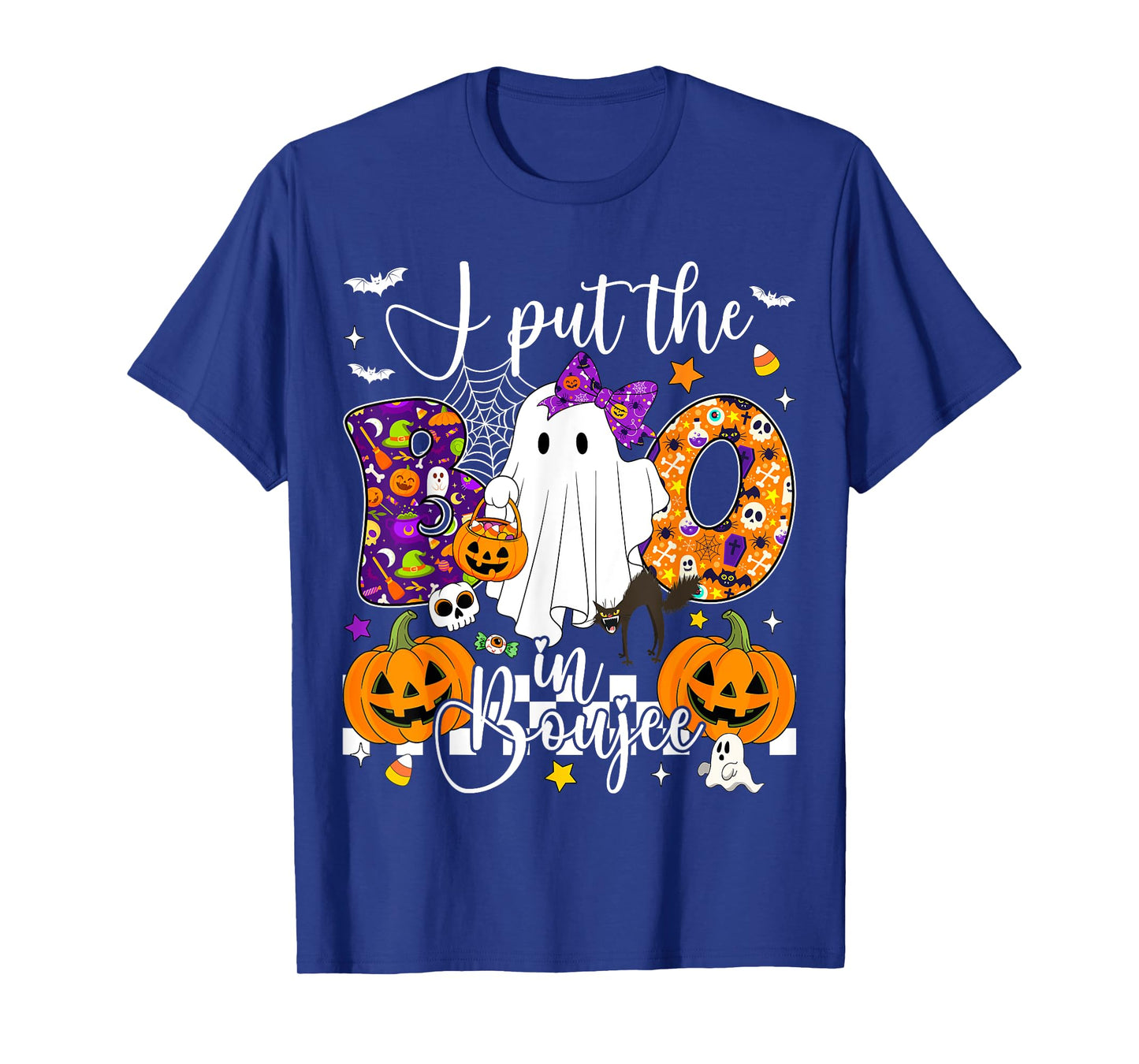I Put The Boo in Boujee Cut Ghost Halloween Spooky Season T-Shirt