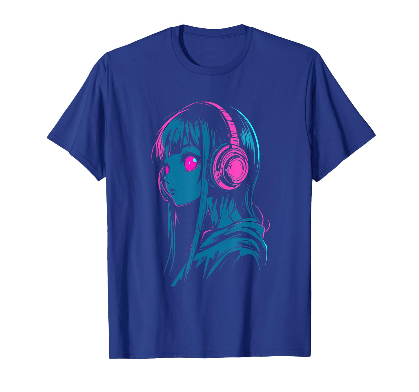 Anime Girl Synthwave Listener T-Shirt