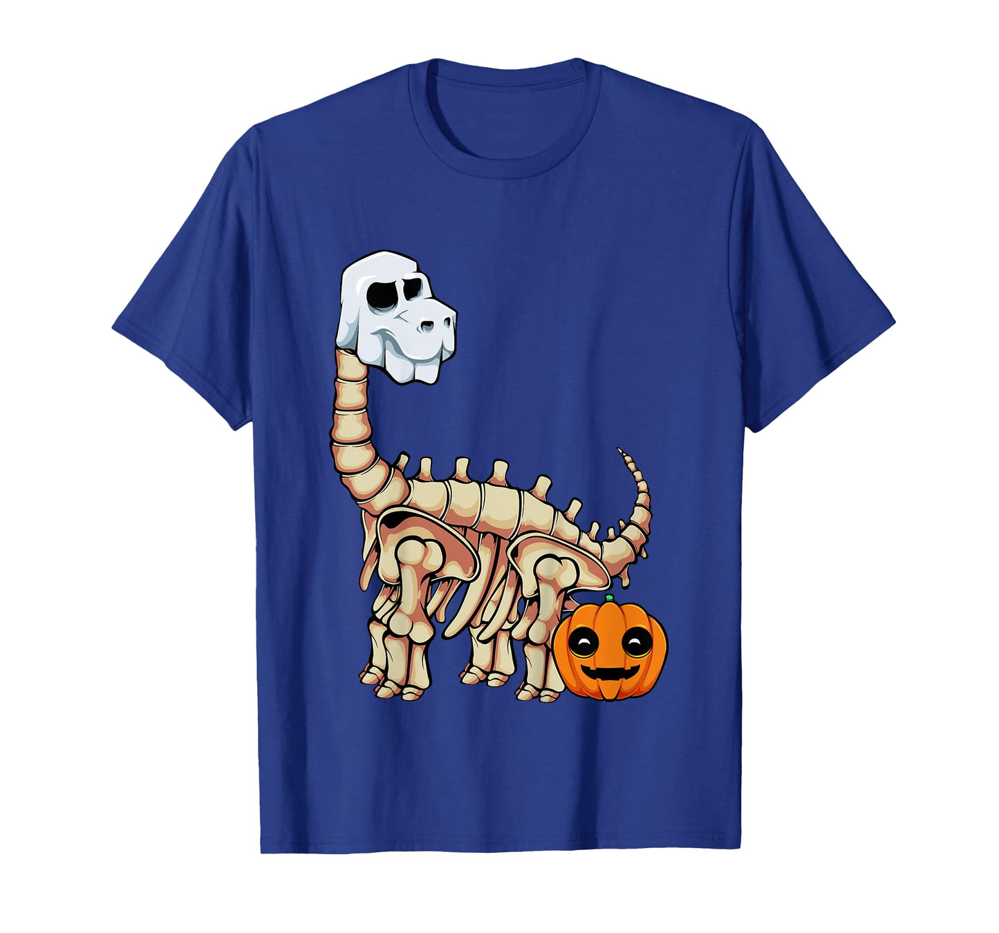 Kids Dinosaur Skeleton Ghost Lazy Halloween Costume Brontosaurus T-Shirt